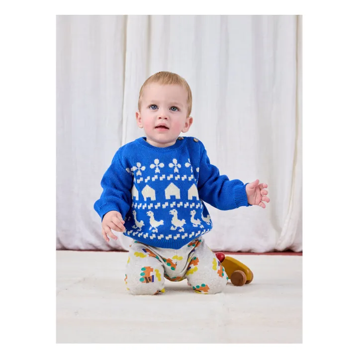 Jersey de punto de algodón ecológico | Azul- Imagen del producto n°2