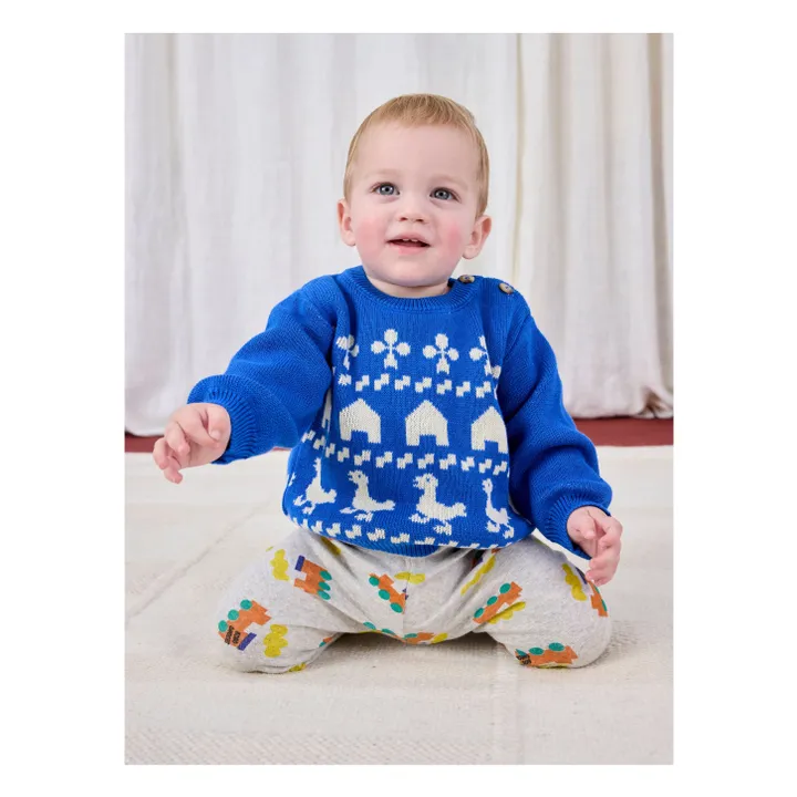 Jersey de punto de algodón ecológico | Azul- Imagen del producto n°1