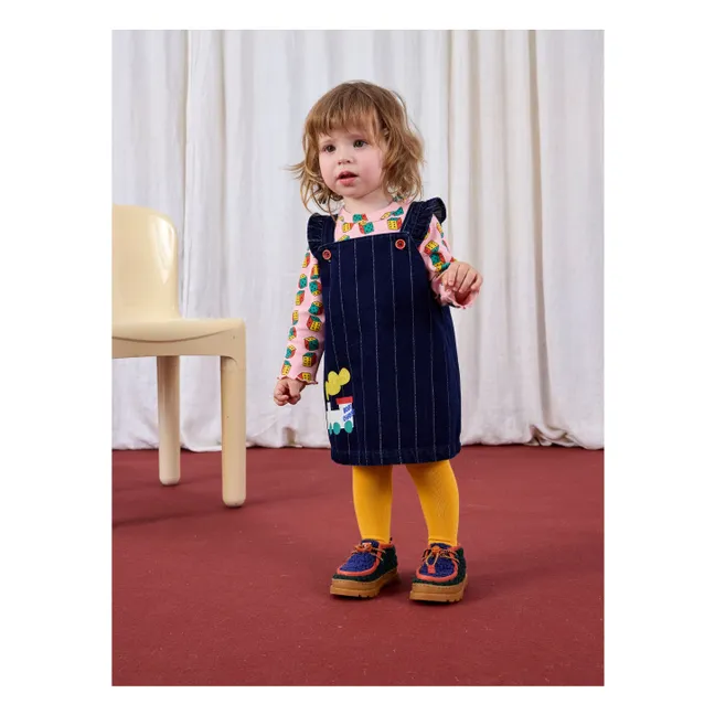 Organic Cotton Jean Train Dress | Navy blue