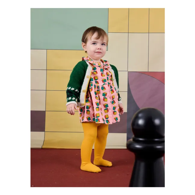 Organic Cotton Corduroy Dice Dress | Pink