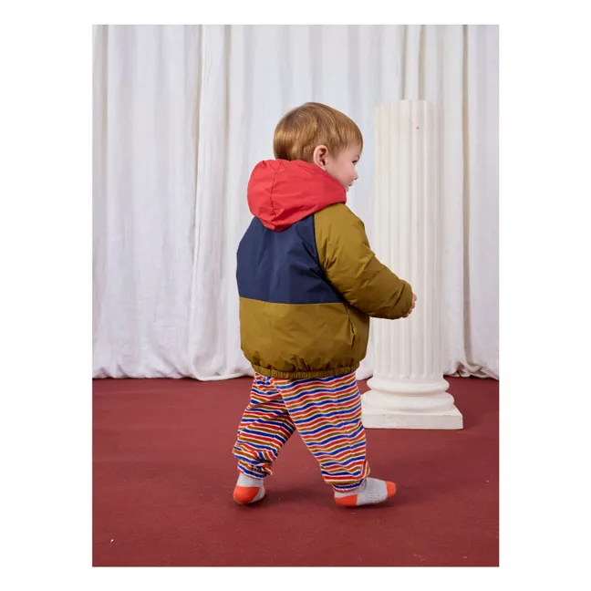 Jogger Rayé Velours | Rouge