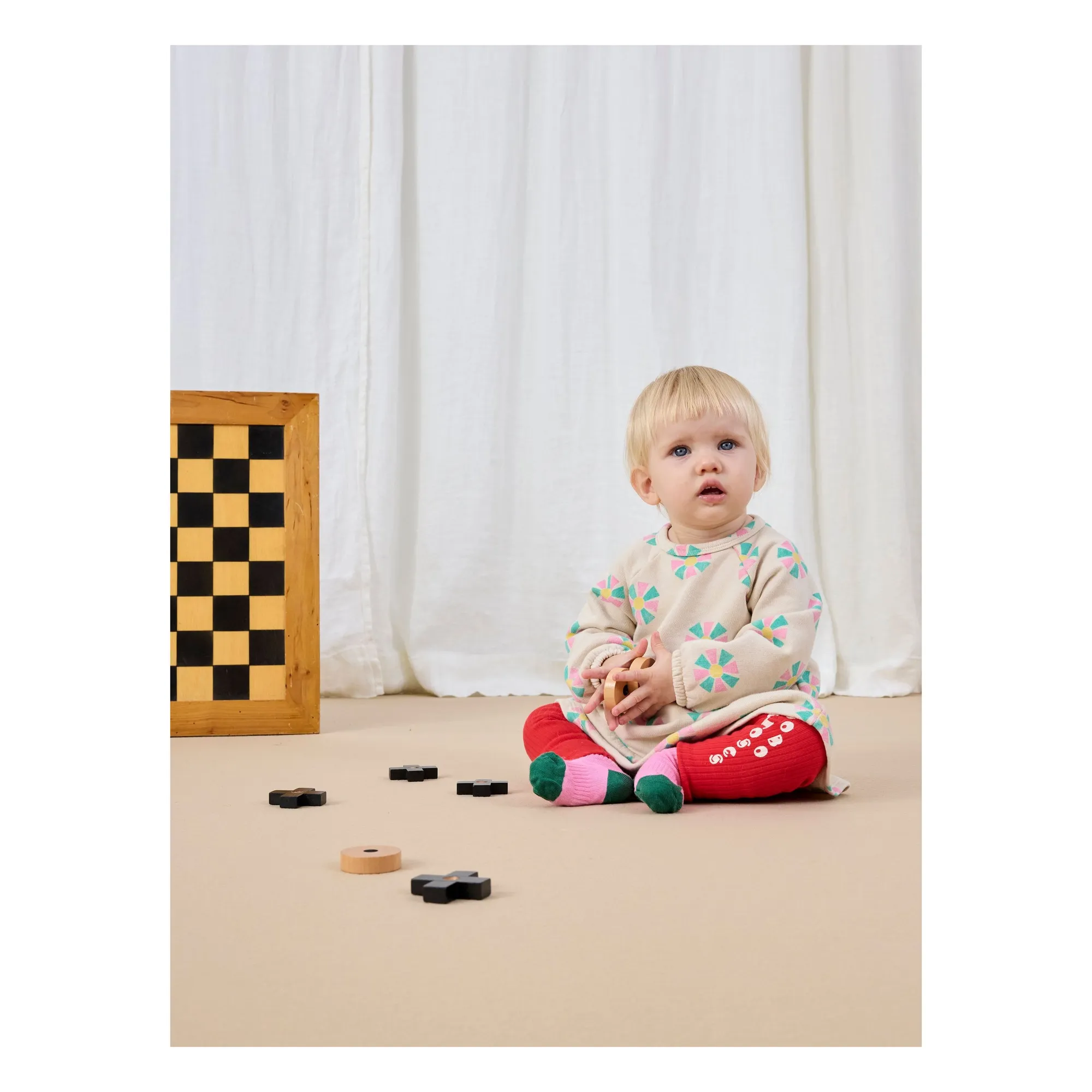 Bobo Choses Red Ribbed Legging Organic Cotton