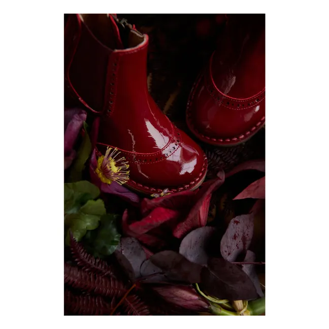 Botas Cremallera Tobillo Estrella | Rojo