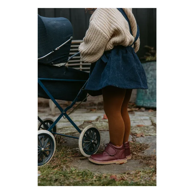 Boots Scratchs Scallop | Bordeaux