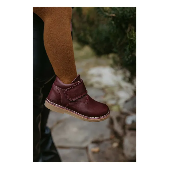 Boots Scratchs Scallop | Bordeaux