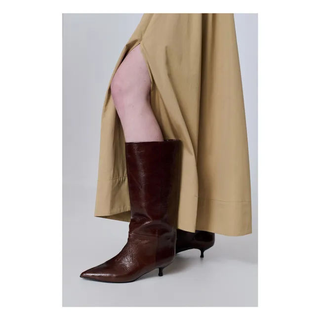 Botas de charol Sydney | Chocolate