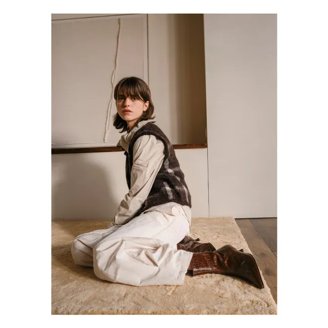 Botas Paula efecto cocodrilo | Chocolate