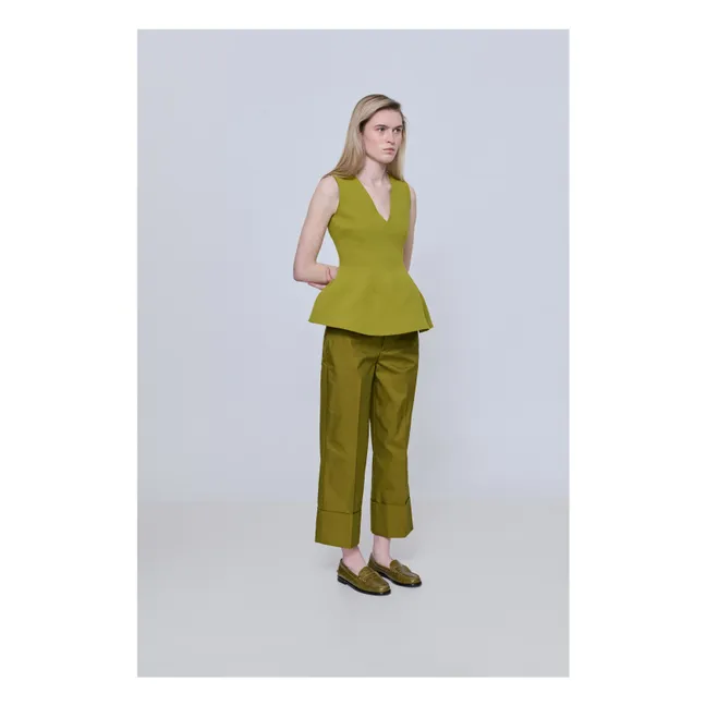 Mocasines Zoe efecto cocodrilo | Verde oliva