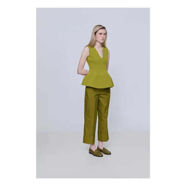 Mocassins Zoe Effet Crocodile | Vert olive