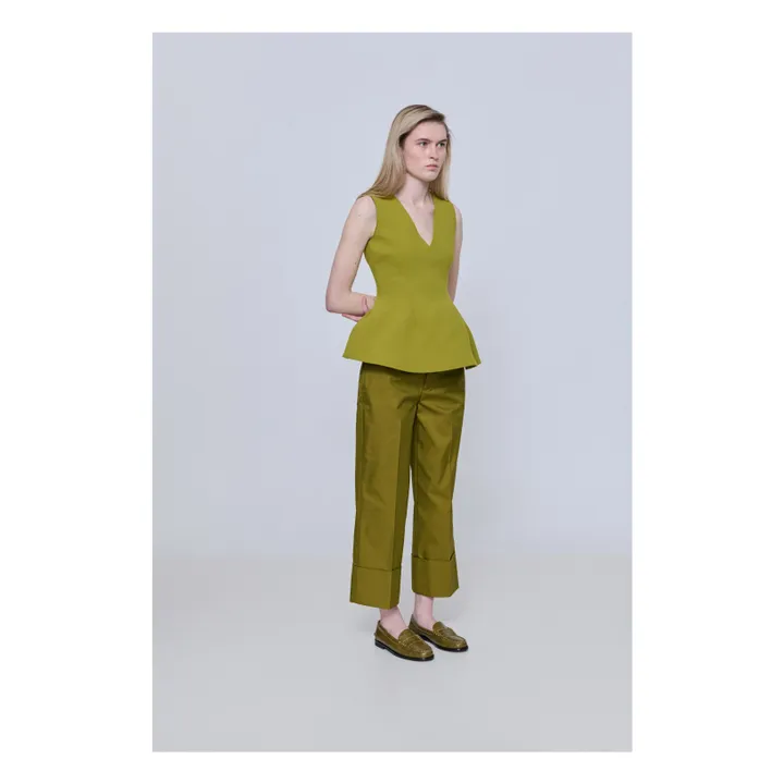 Mocassins Zoe Effet Crocodile | Vert olive- Image produit n°2