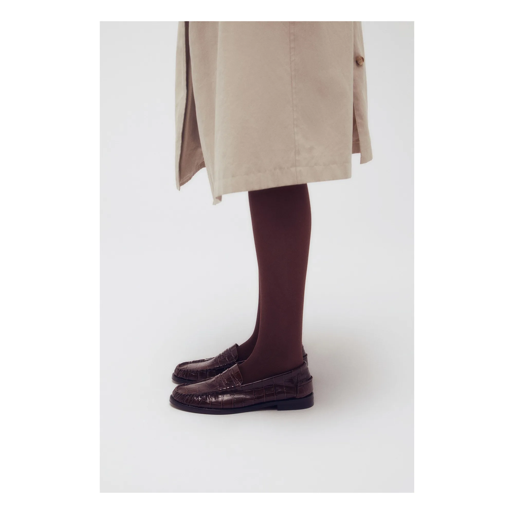 Mocassins Zoe Effet Crocodile | Chocolat- Image produit n°5