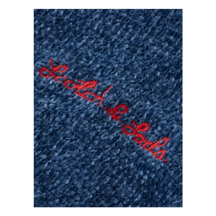 Pull Col Rond Maille Chenille  | Bleu- Image produit n°2