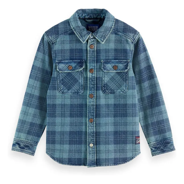 Surchemise en Jean Carreaux | Bleu