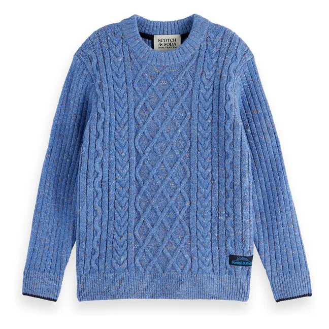 Pull Cable Maille | Bleu