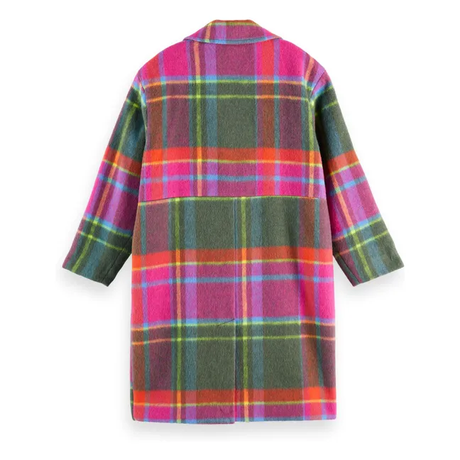 Manteau Oversize Carreaux Laine | Rose