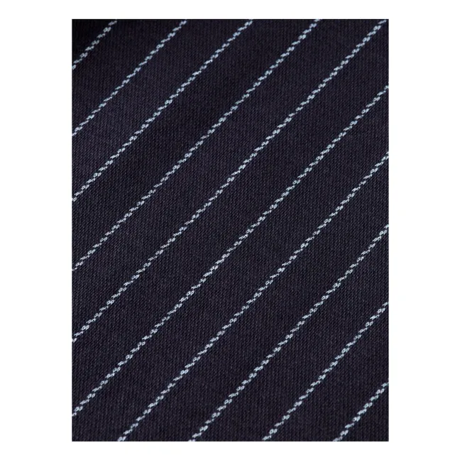 Pantalon Wide Leg Rayé | Bleu marine