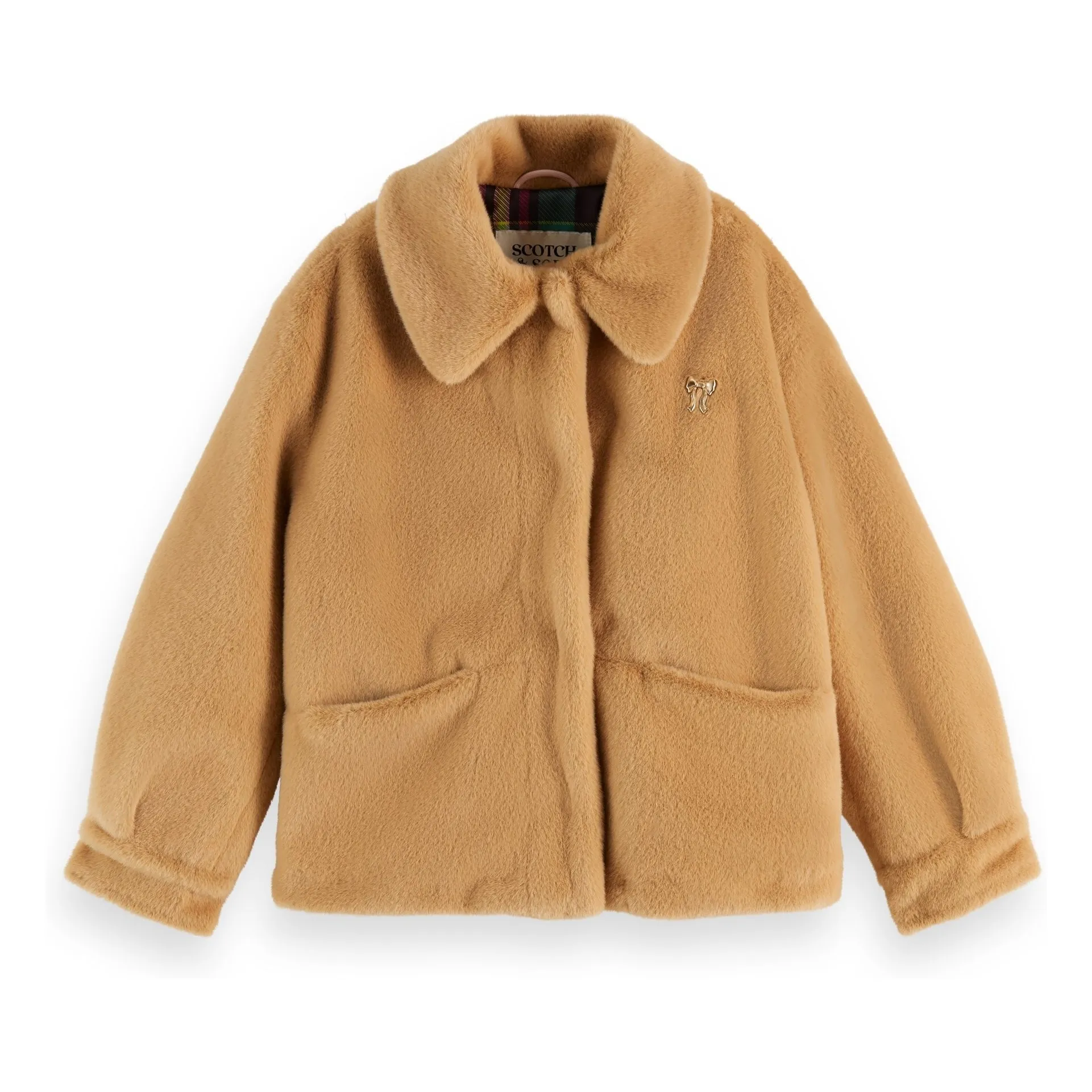 Scotch & Soda Camel Fur-Look Jacket