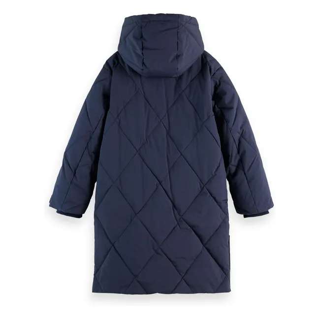 Doudoune Longue Fourrée | Bleu marine