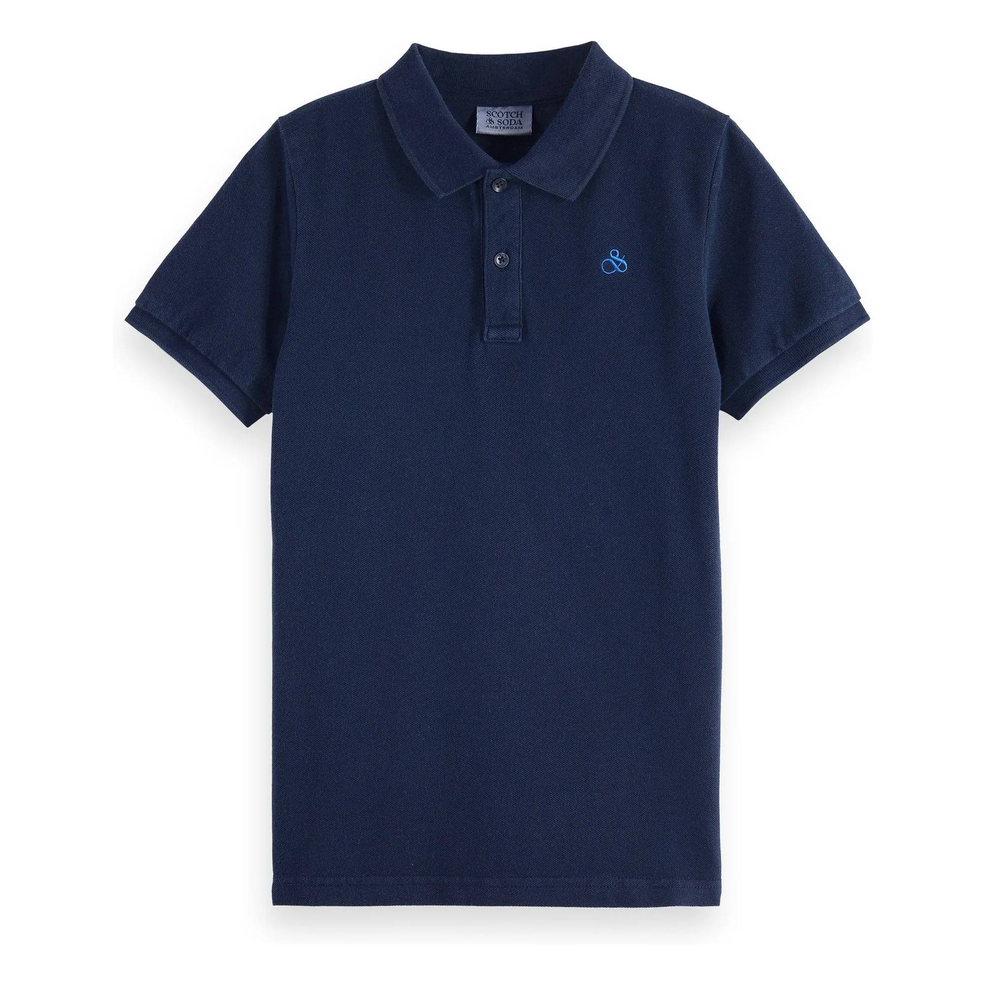 Scotch & Soda Navy Blue Embroidered Logo Polo Shirt