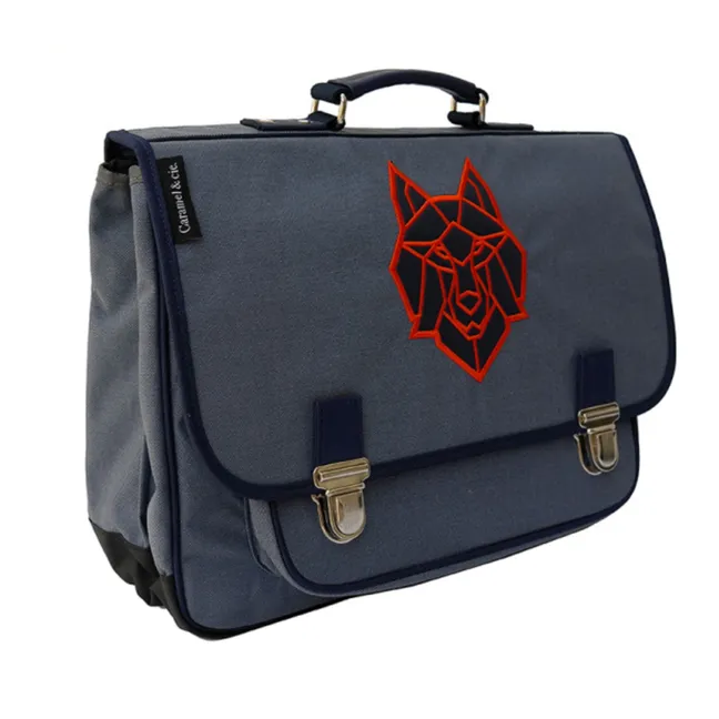 Cartable Loup | Bleu jean
