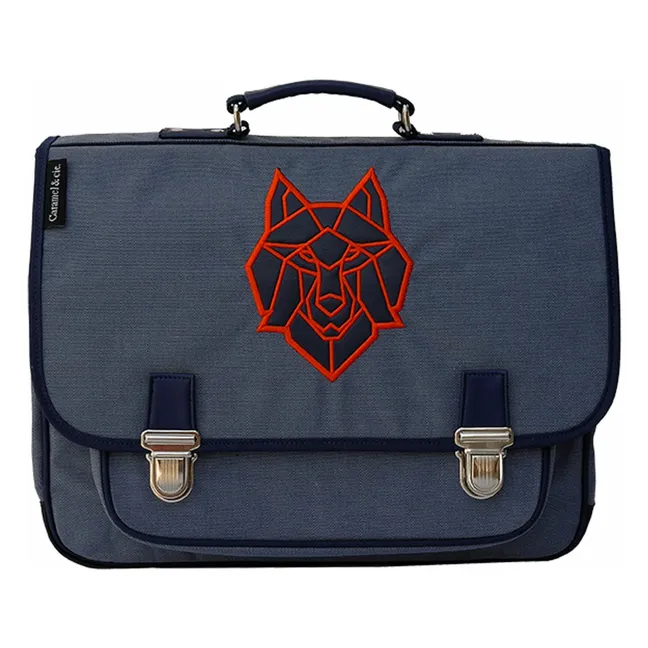 Cartable Loup | Bleu jean