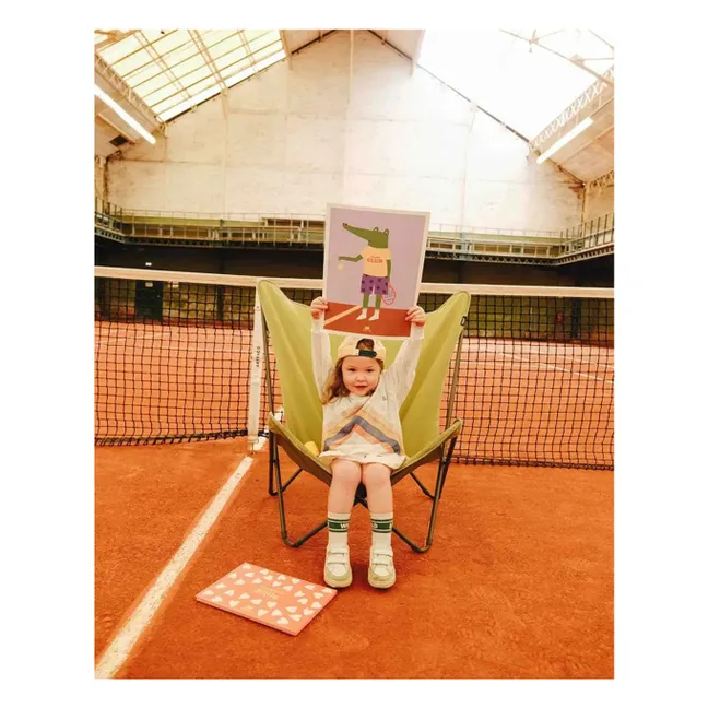 Crocodile Tennis poster | Light blue