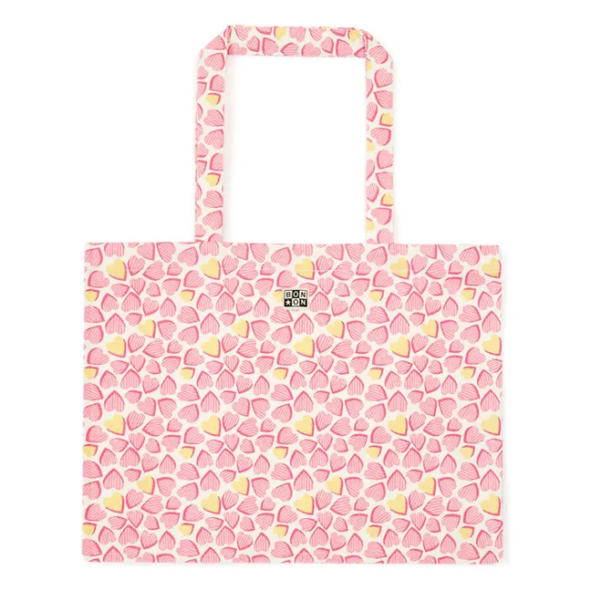 Tote Bag Beth Hearts | Pale pink