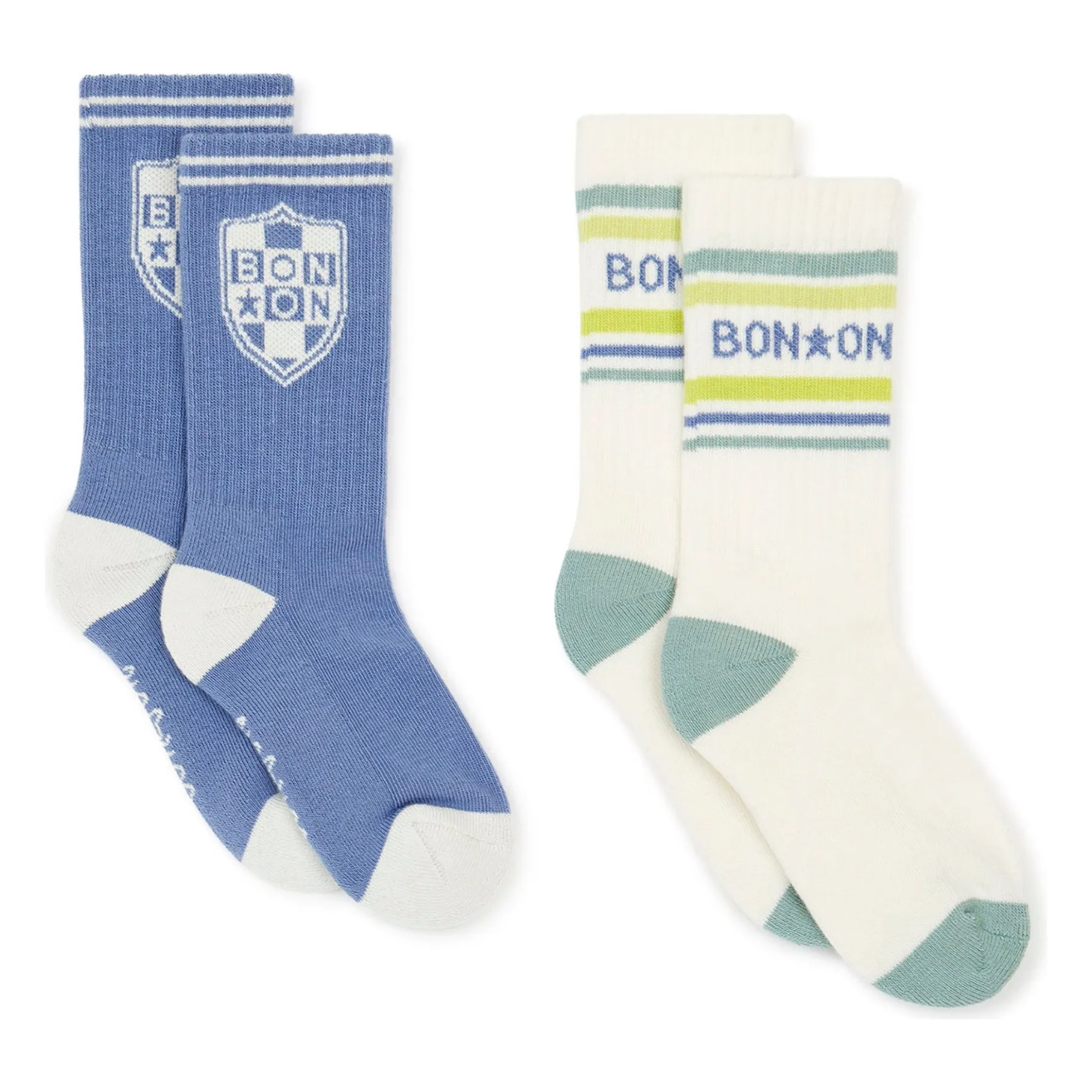 Bonton Blue Lot 2 Pairs Of Socks