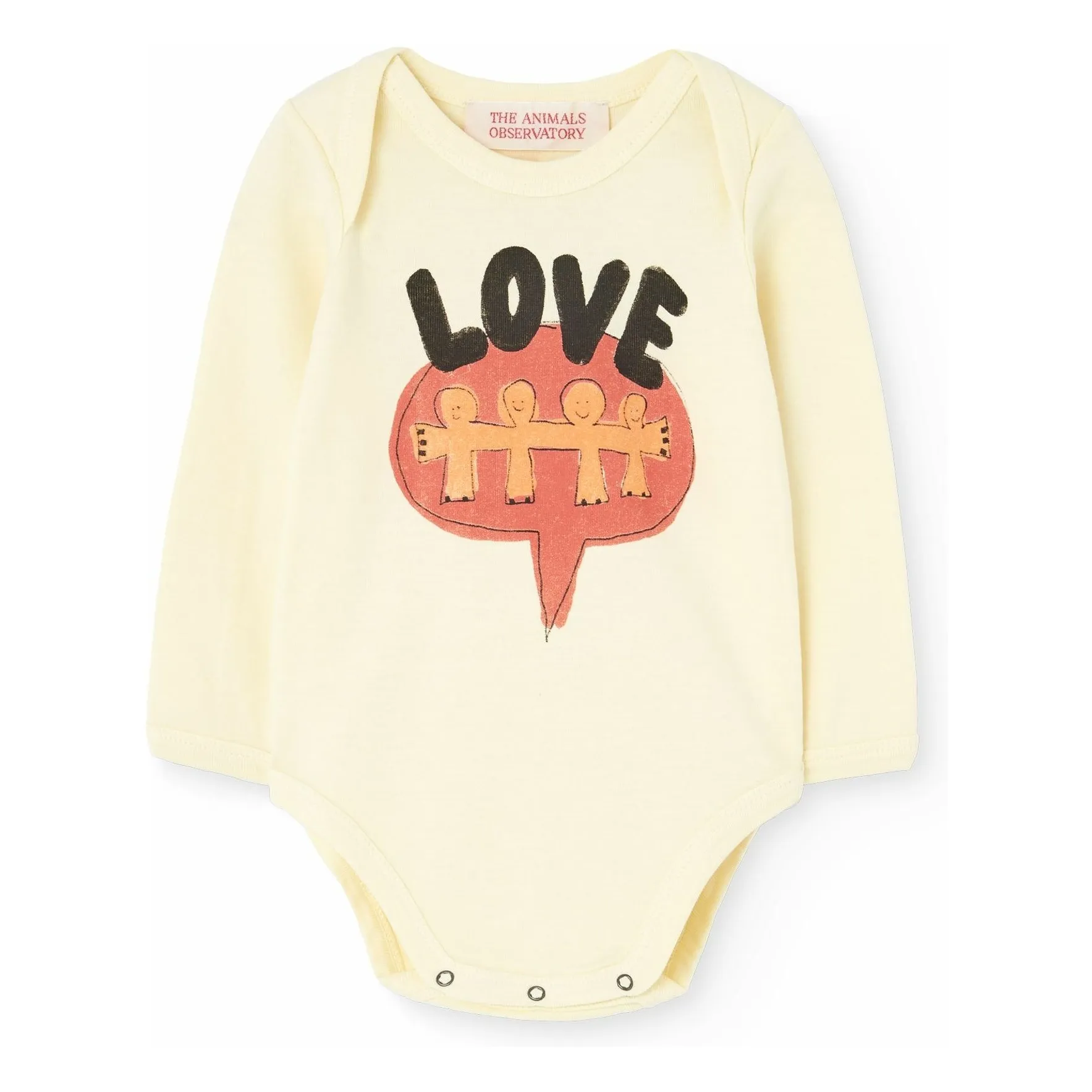 The Animals Observatory Pale Yellow Wasp Love Organic Cotton Bodysuit