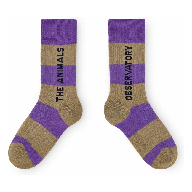 Socken Worm Gestreift | Violett