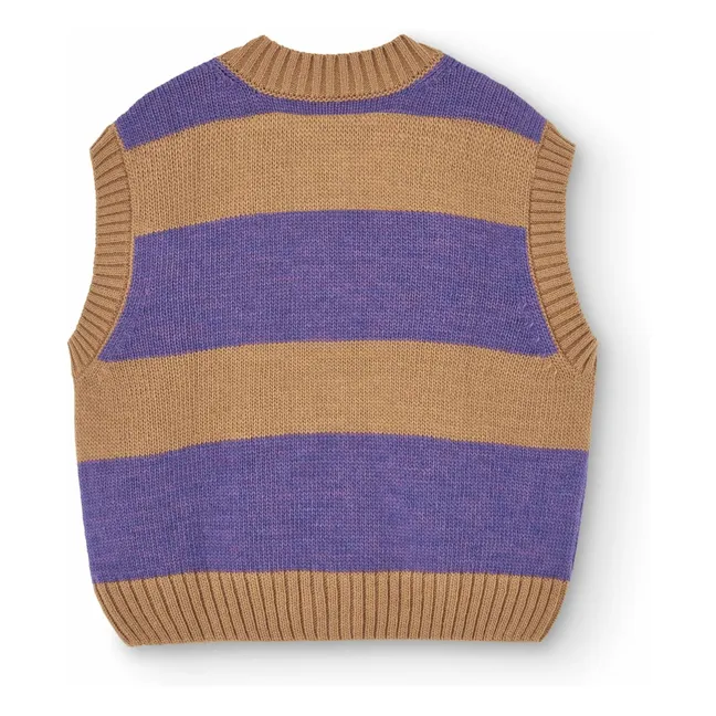 Gilet Blobfish Rayé Laine | Marron