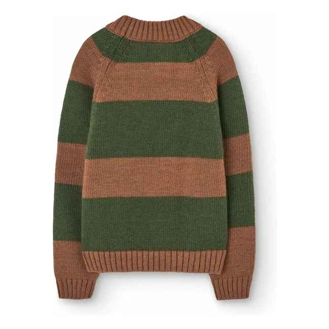 Striped Wool Boxfish Sweater | Brown