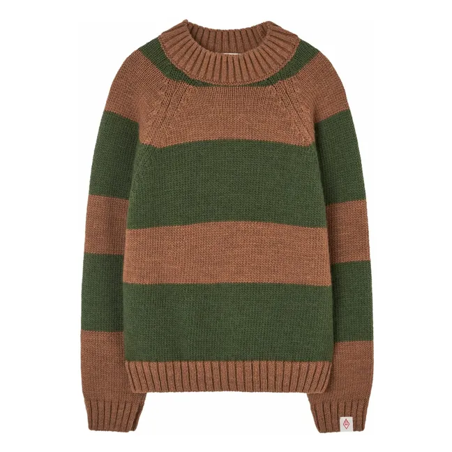 Striped Wool Boxfish Sweater | Brown