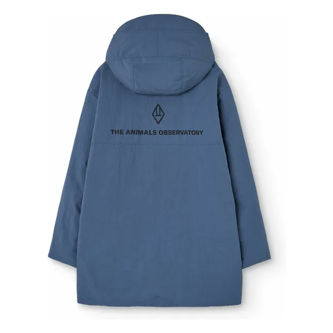 Veste Longue Lion Fibres Recyclées | Bleu gris