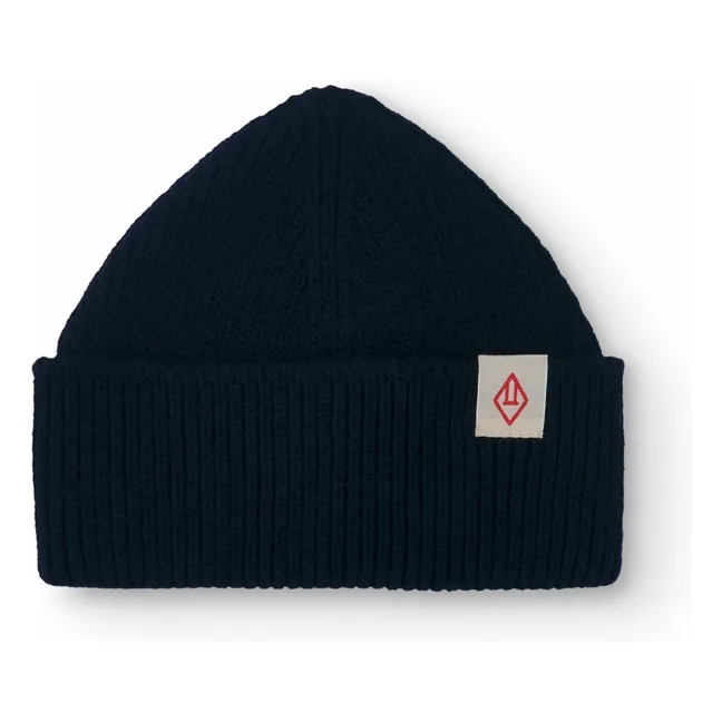 Bonnet Pony Laine de Mérinos | Bleu marine
