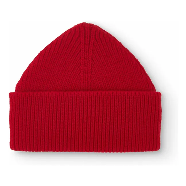 Bonnet Pony Laine de Mérinos | Rouge