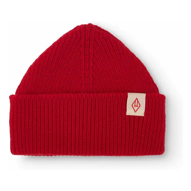 Bonnet Pony Laine de Mérinos | Rouge