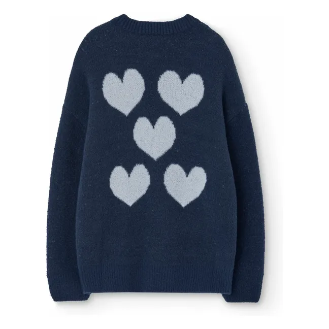 Cardigan Racoon Cœurs | Bleu marine