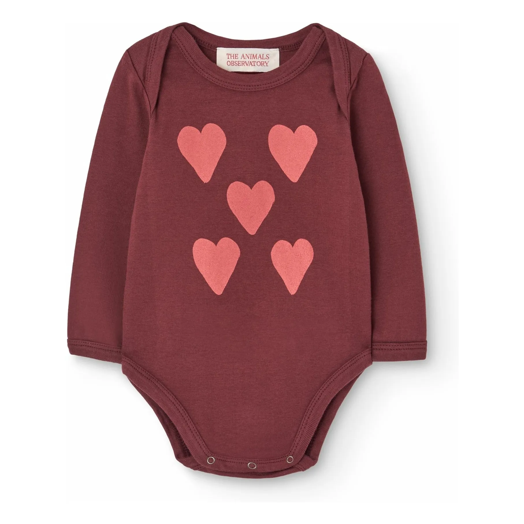 The Animals Observatory Burgundy Wasp Body Hearts Organic Cotton