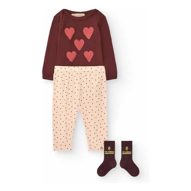 Wasp Body Hearts Organic Cotton | Burgundy