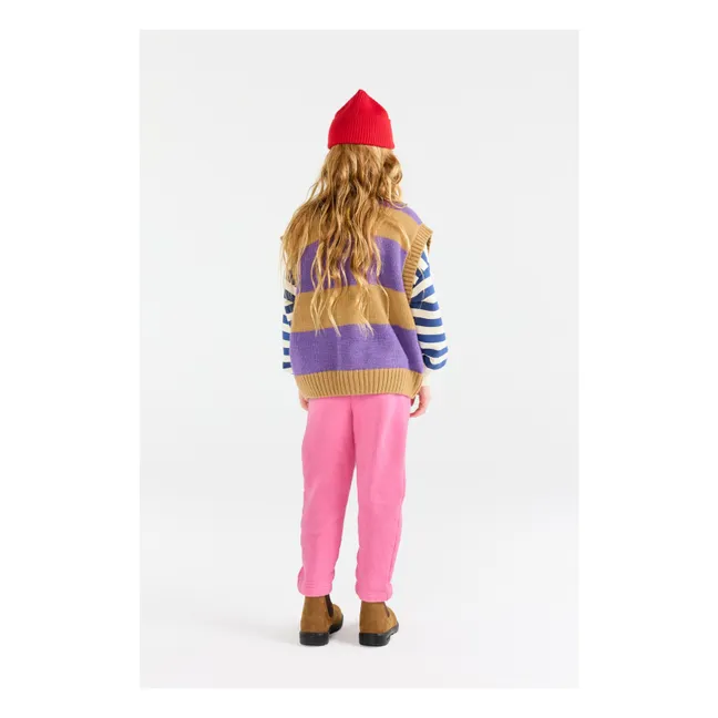 Blobfish Striped Wool Vest | Brown