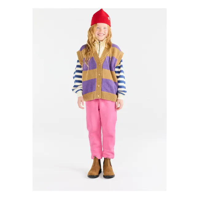 Gilet Blobfish Rayé Laine | Marron