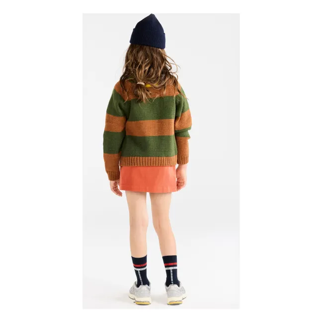 Striped Wool Boxfish Sweater | Brown