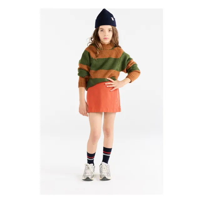 Striped Wool Boxfish Sweater | Brown