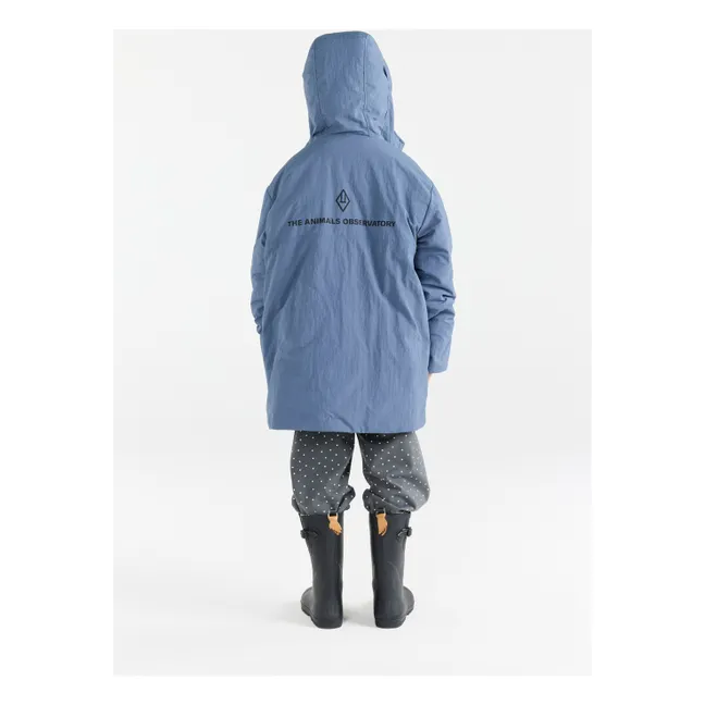 Veste Longue Lion Fibres Recyclées | Bleu gris