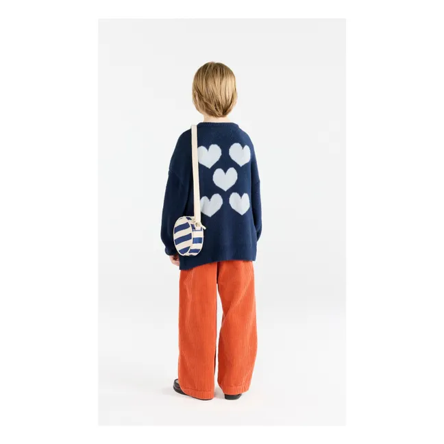 Cardigan Racoon Cœurs | Bleu marine