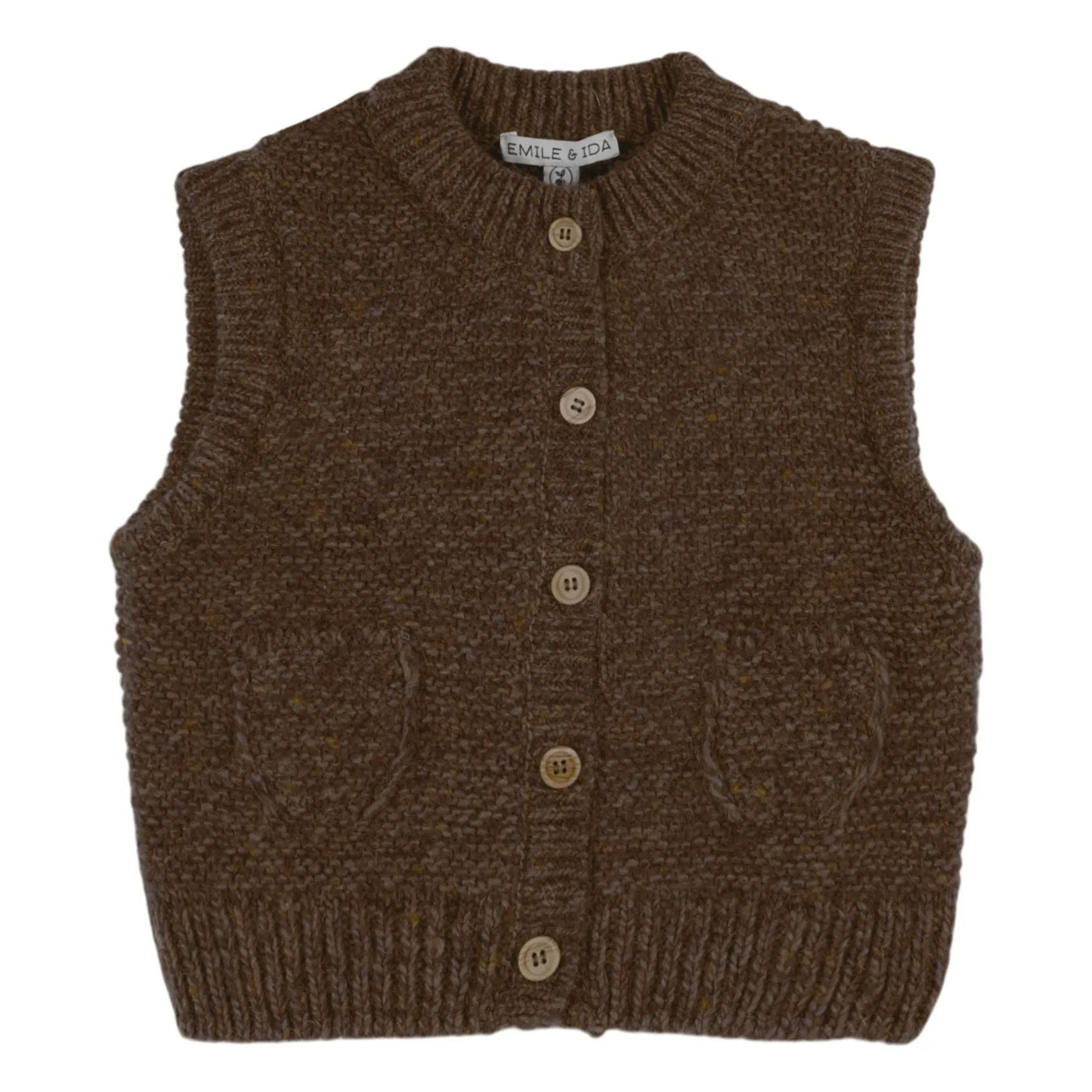Emile Et Ida Brown Sleeveless Wool Vest