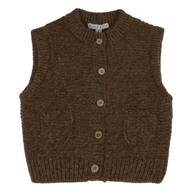 Gilet Sans Manches Laine | Marron