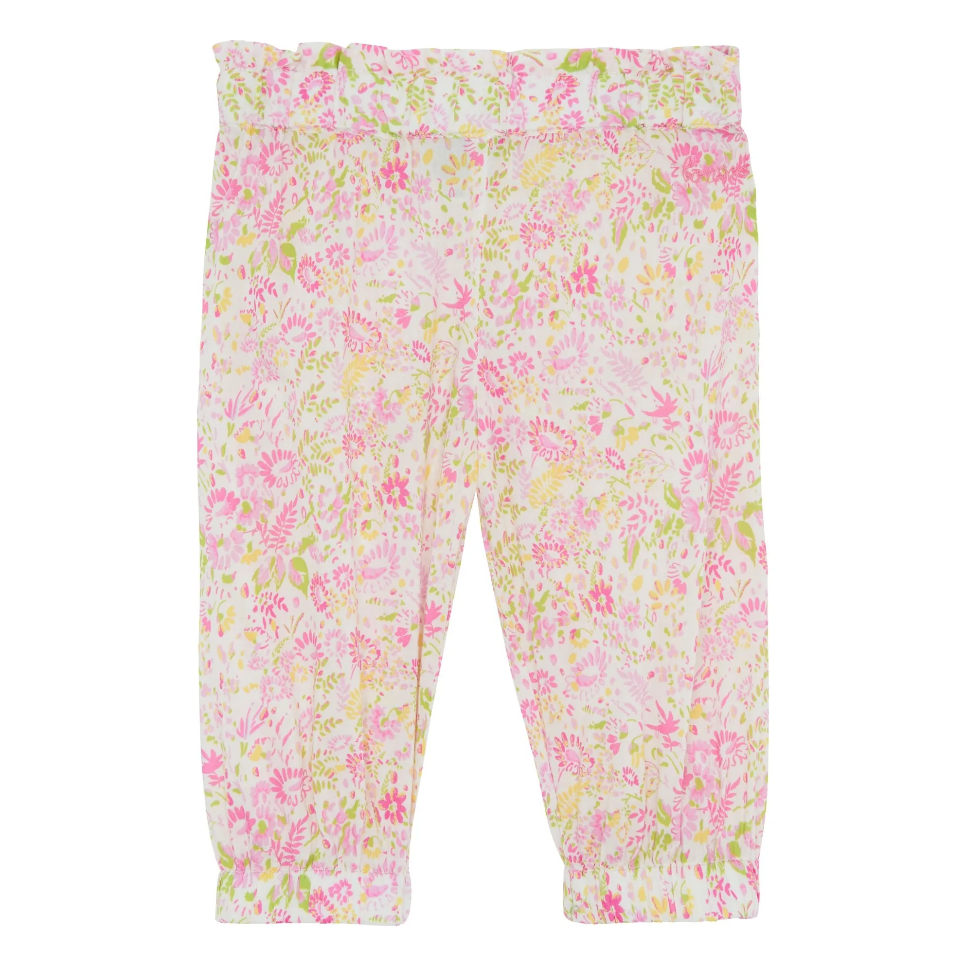 Bonton Pink Rusk Pants Flowers