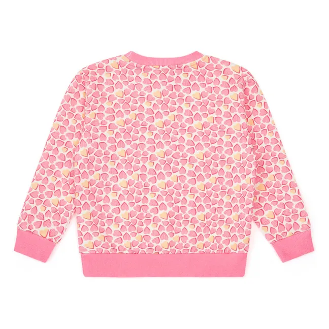 Pullover Smile Herzen Bio-Baumwolle | Rosa